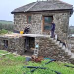 granite steps and utility room